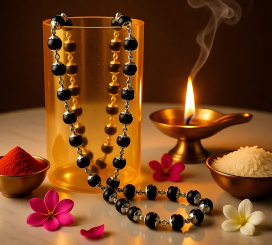 Silver Plated Karungali Mala