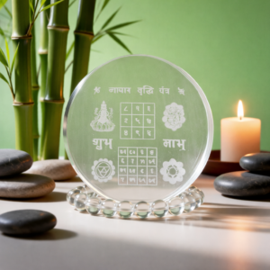 Natural Sphatik Crystal Bracelet & Selenite Charging Plate Combo