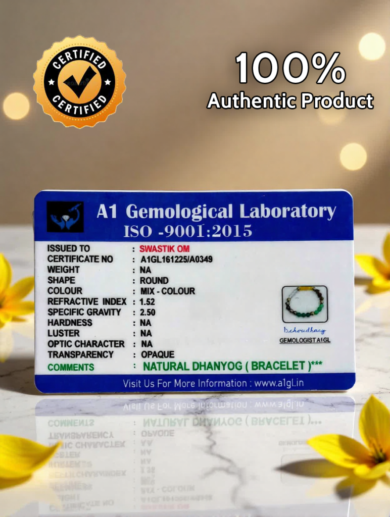authentic lab tested dhan yog bracelet